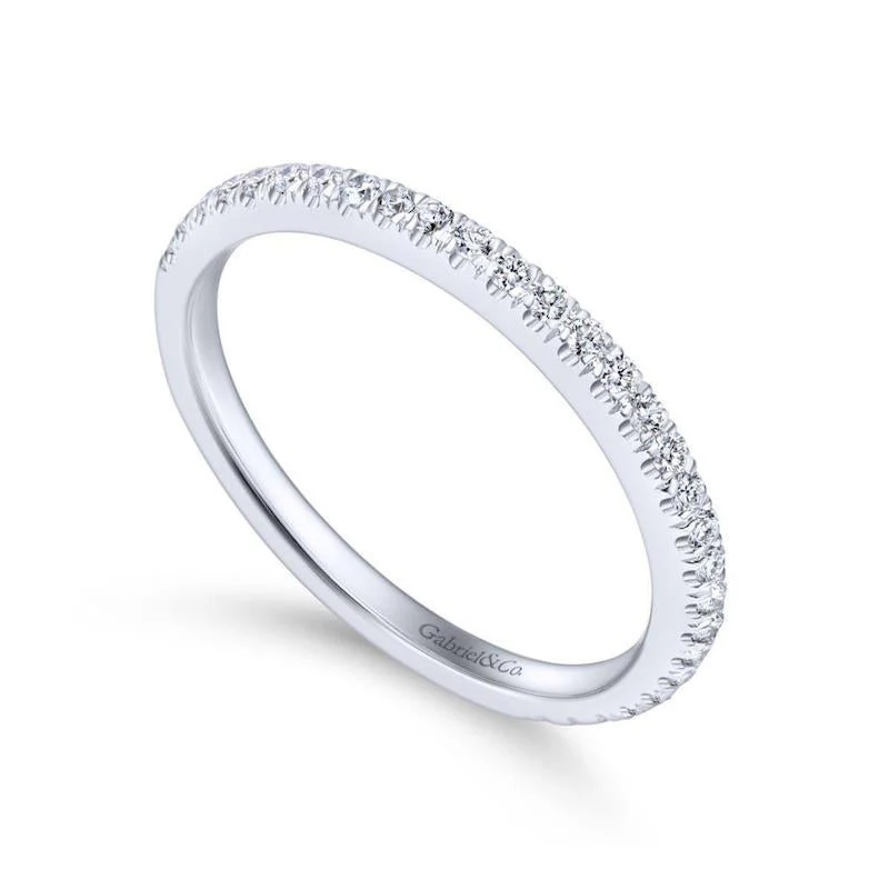 Gabriel & Co. 14k White Gold Contemporary Anniversary Wedding Band - Image 3