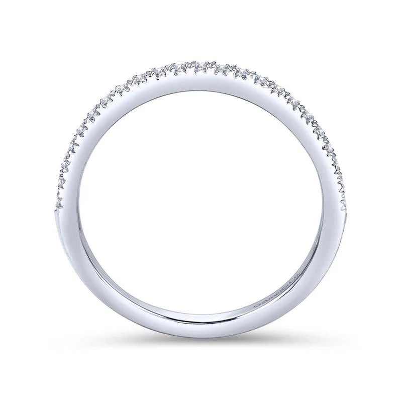 Gabriel & Co. 14k White Gold Contemporary Anniversary Wedding Band - Image 2
