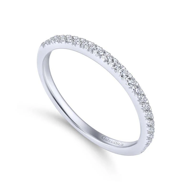 Gabriel & Co. 14k White Gold Contemporary Anniversary Wedding Band - Image 3