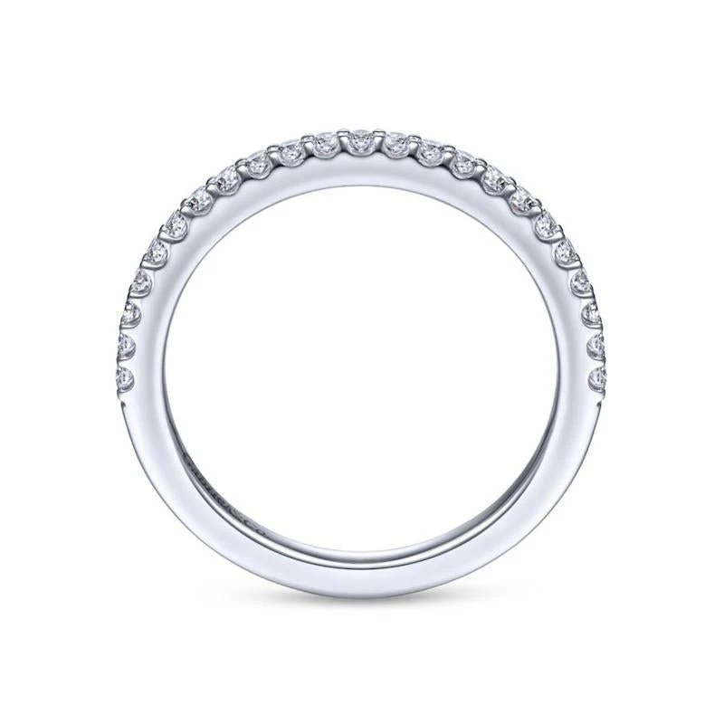 Gabriel & Co. 14k White Gold Contemporary Anniversary Wedding Band - Image 2