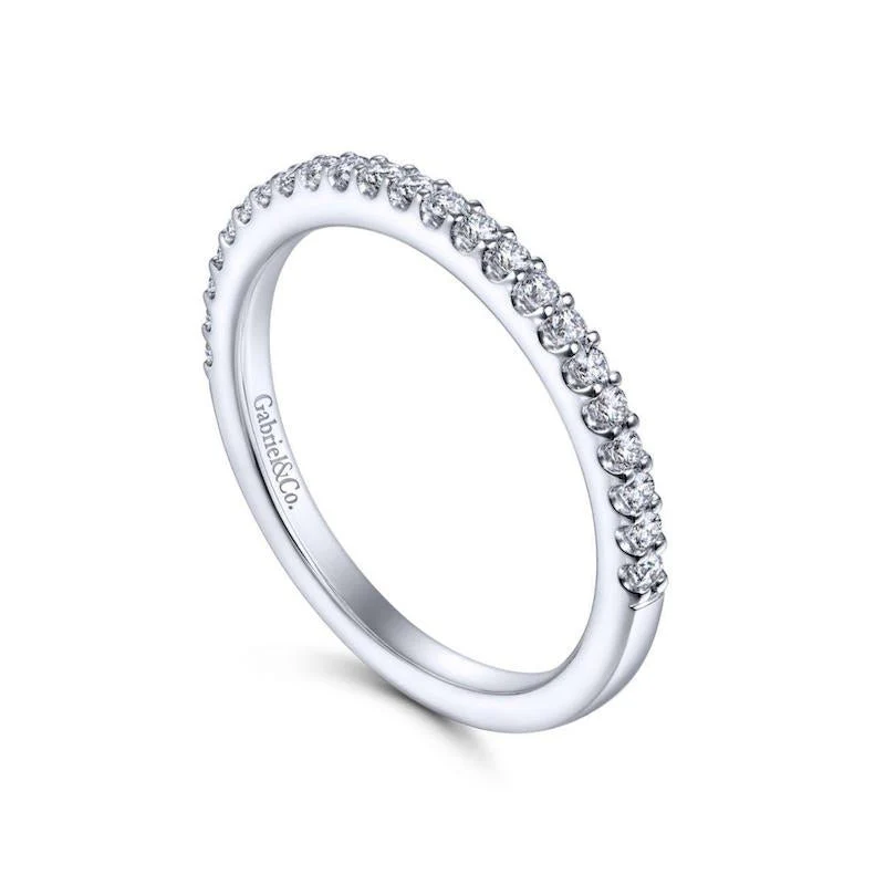 Gabriel & Co. 14k White Gold Contemporary Anniversary Wedding Band - Image 3