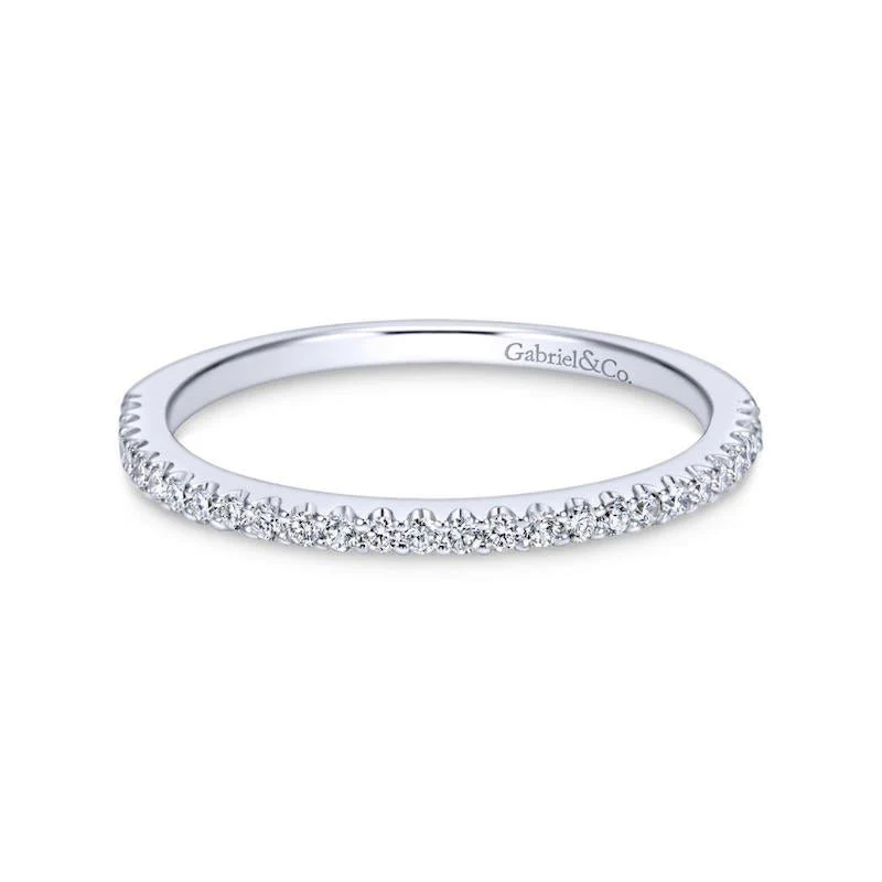 Gabriel & Co. 14k White Gold Contemporary Anniversary Wedding Band