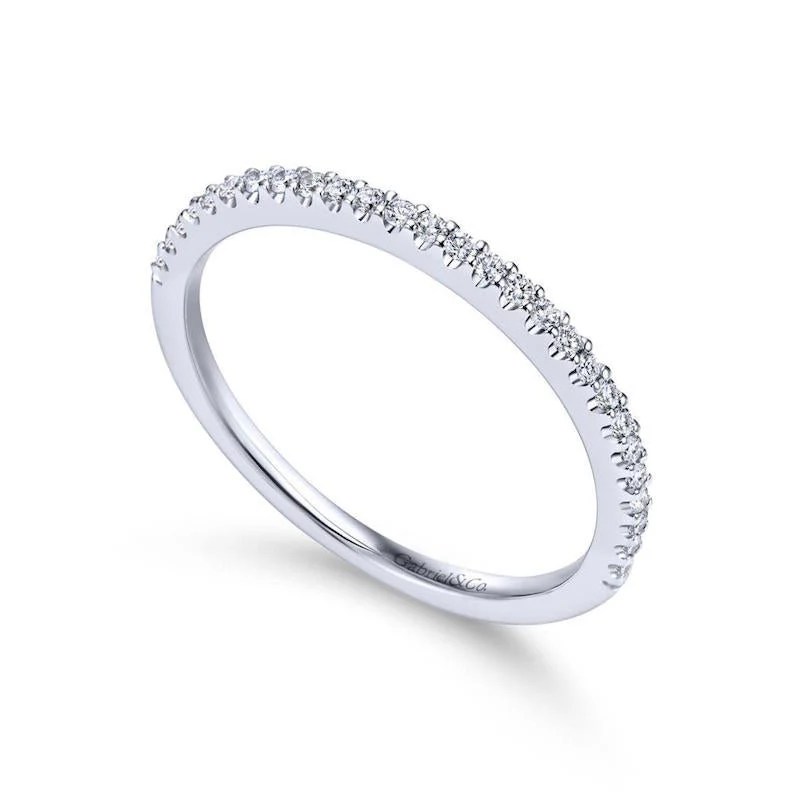 Gabriel & Co. 14k White Gold Contemporary Anniversary Wedding Band - Image 3