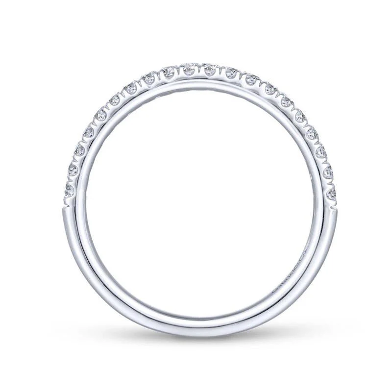 Gabriel & Co. 14k White Gold Contemporary Anniversary Wedding Band - Image 2