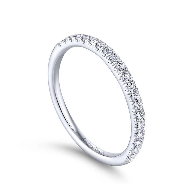 Gabriel & Co. 14k White Gold Contemporary Anniversary Wedding Band - Image 3