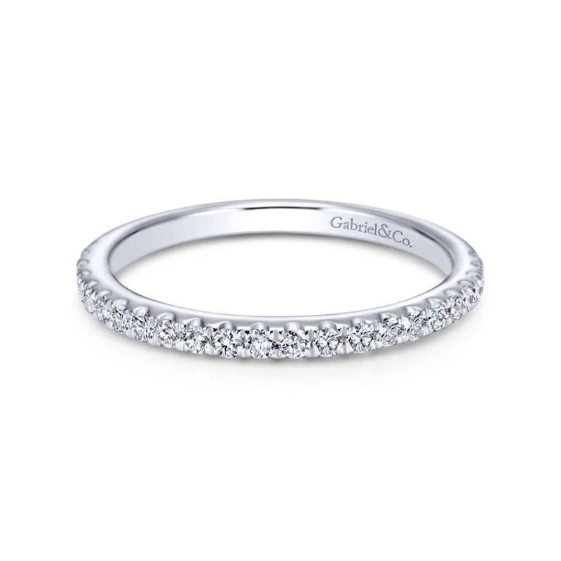 Gabriel & Co. 14k White Gold Contemporary Anniversary Wedding Band