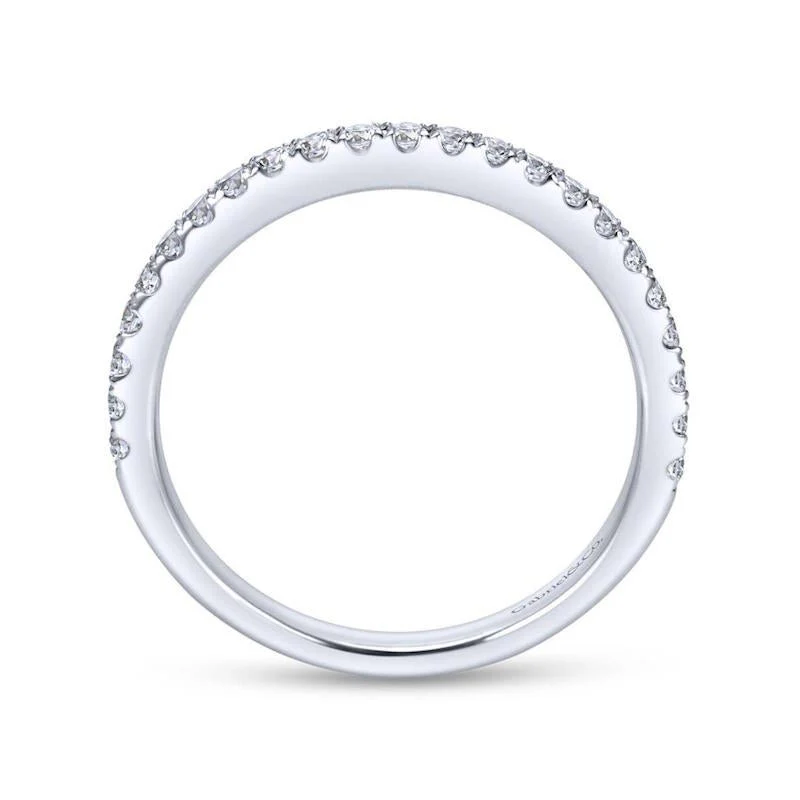 Gabriel & Co. 14k White Gold Contemporary Anniversary Wedding Band - Image 2
