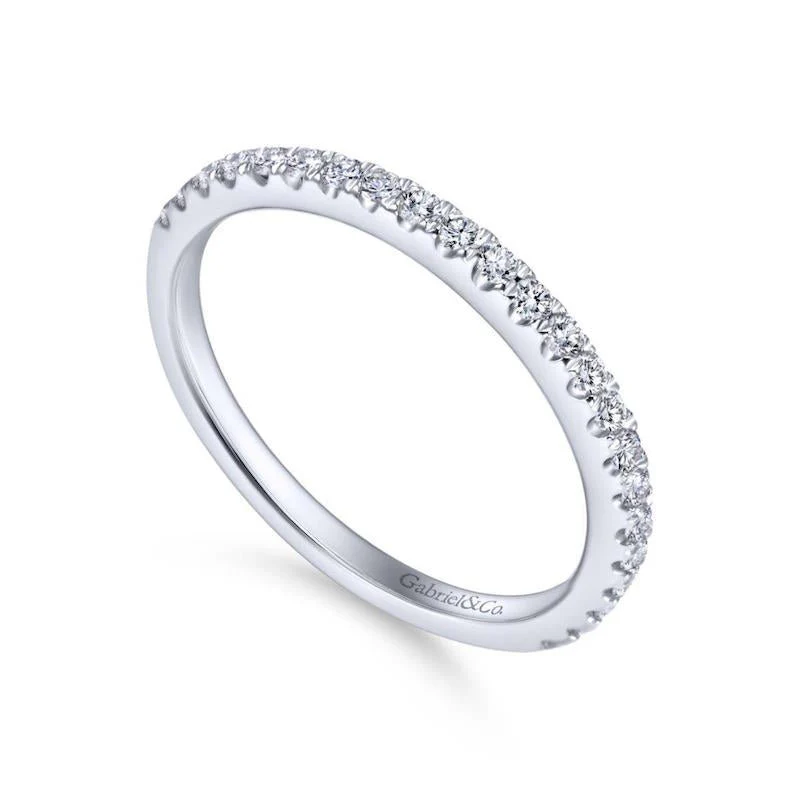 Gabriel & Co. 14k White Gold Contemporary Anniversary Wedding Band - Image 3