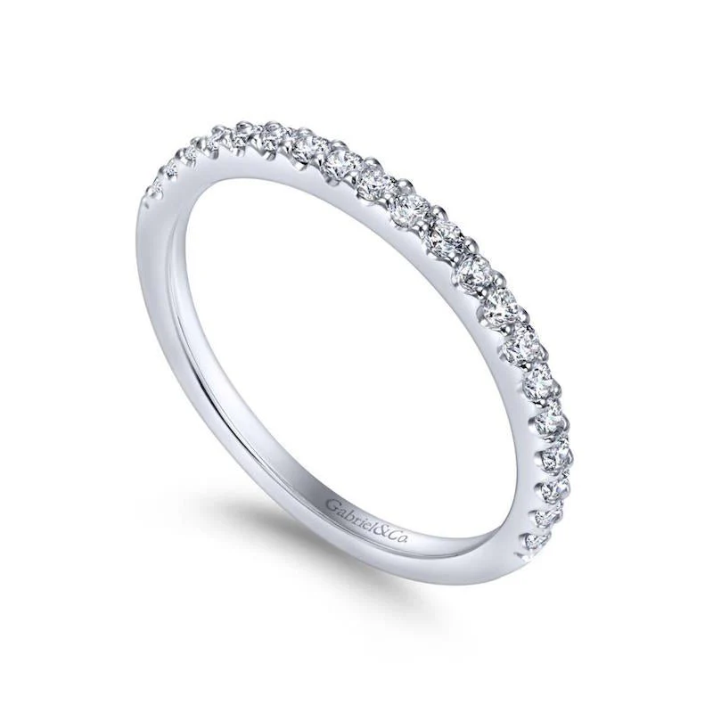 Gabriel & Co. 14k White Gold Contemporary Anniversary Wedding Band - Image 3