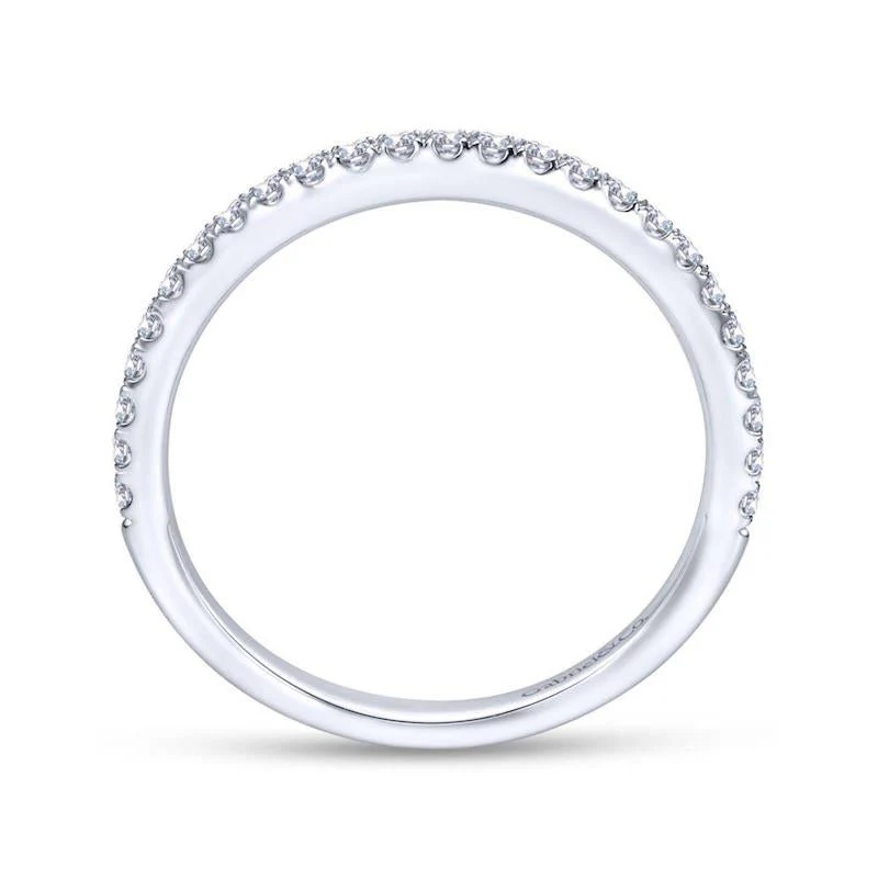 Gabriel & Co. 14k White Gold Contemporary Anniversary Wedding Band - Image 2