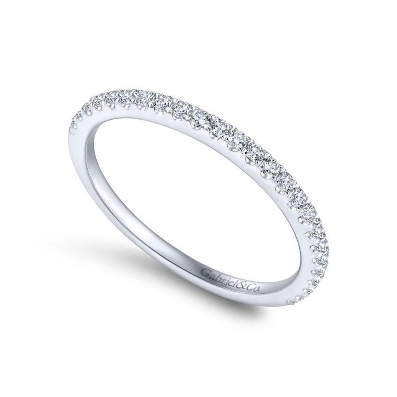 Gabriel & Co. 14k White Gold Contemporary Anniversary Wedding Band - Image 3