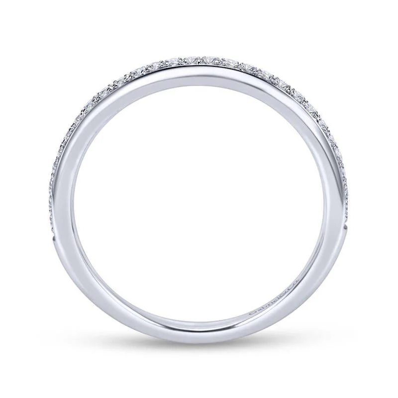 Gabriel & Co. 14k White Gold Contemporary Anniversary Wedding Band - Image 2
