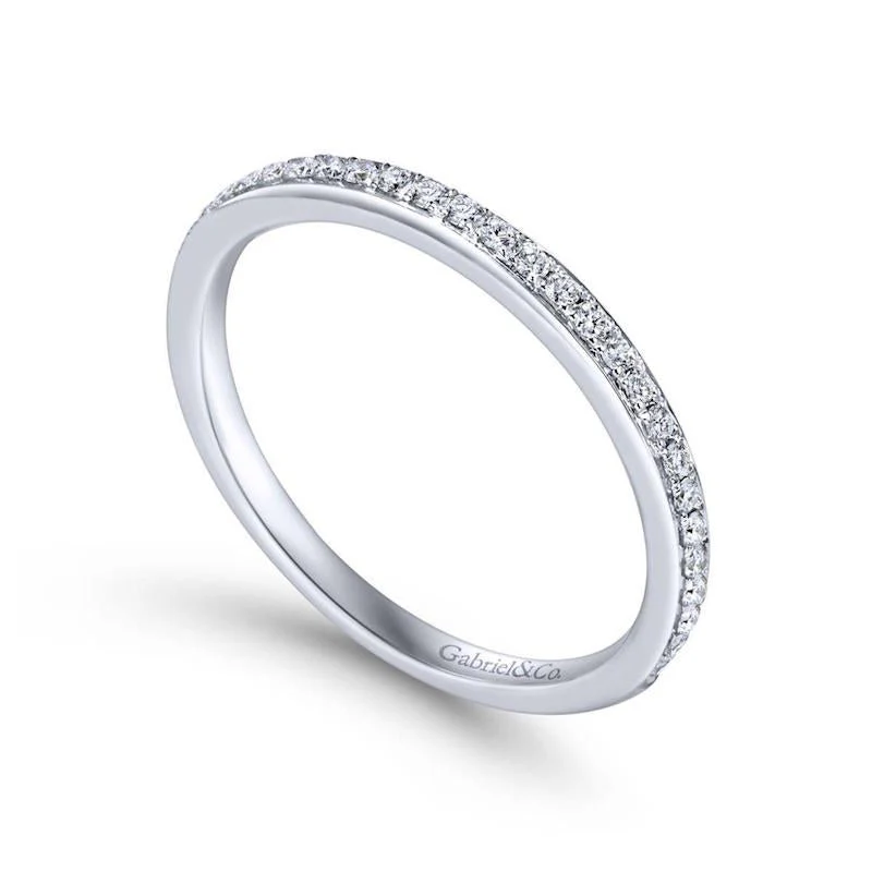 Gabriel & Co. 14k White Gold Contemporary Anniversary Wedding Band - Image 3