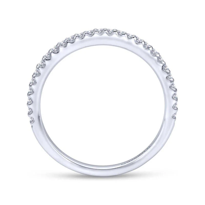 Gabriel & Co. 14k White Gold Contemporary Anniversary Wedding Band - Image 2