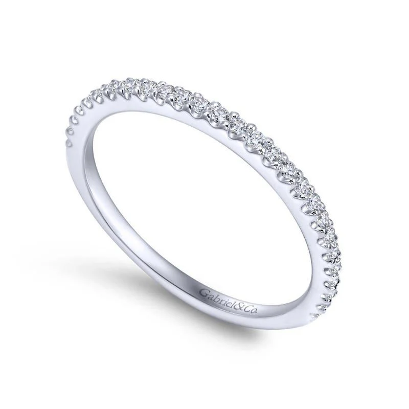 Gabriel & Co. 14k White Gold Contemporary Anniversary Wedding Band - Image 3