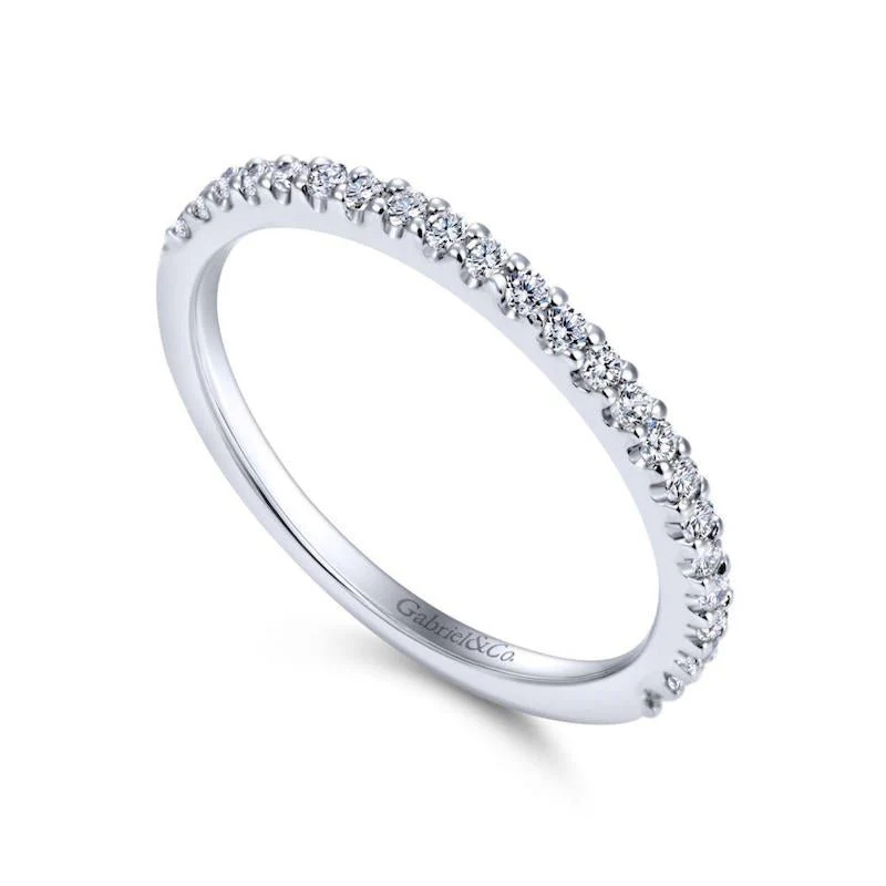 Gabriel & Co. 14k White Gold Contemporary Anniversary Wedding Band - Image 3