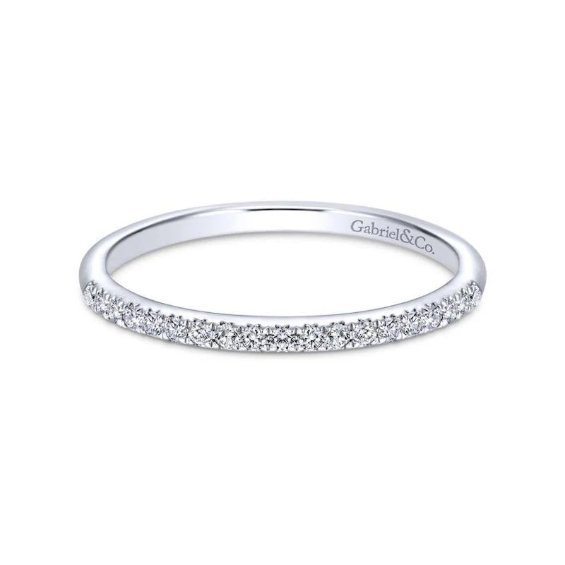 Gabriel & Co. 14k White Gold Contemporary Anniversary Wedding Band