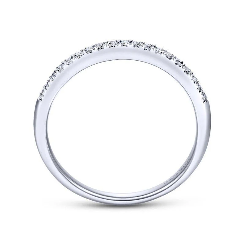Gabriel & Co. 14k White Gold Contemporary Anniversary Wedding Band - Image 2