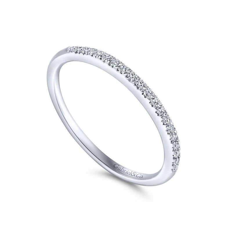 Gabriel & Co. 14k White Gold Contemporary Anniversary Wedding Band - Image 3