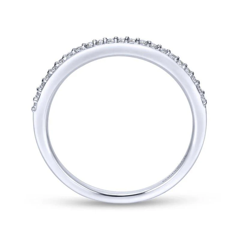 Gabriel & Co. 14k White Gold Contemporary Anniversary Wedding Band - Image 2