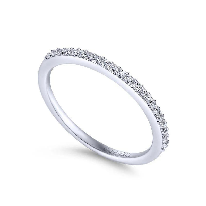 Gabriel & Co. 14k White Gold Contemporary Anniversary Wedding Band - Image 3