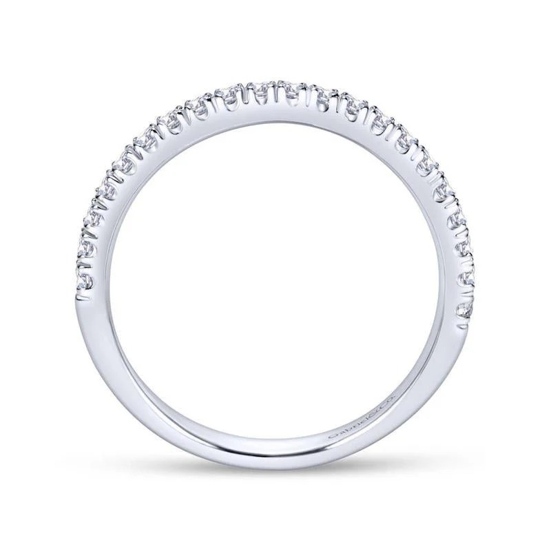 Gabriel & Co. 14k White Gold Contemporary Anniversary Wedding Band - Image 2