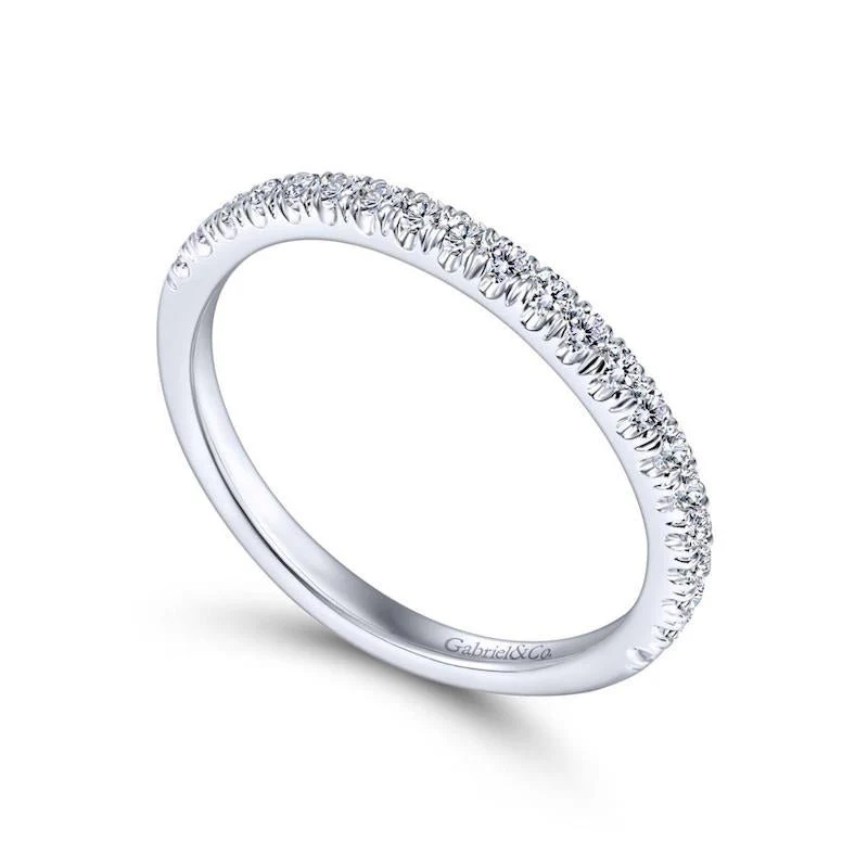 Gabriel & Co. 14k White Gold Contemporary Anniversary Wedding Band - Image 3