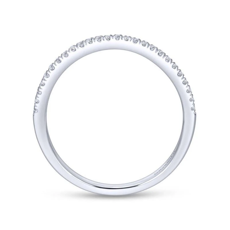 Gabriel & Co. 14k White Gold Contemporary Curved Wedding Band - Image 2