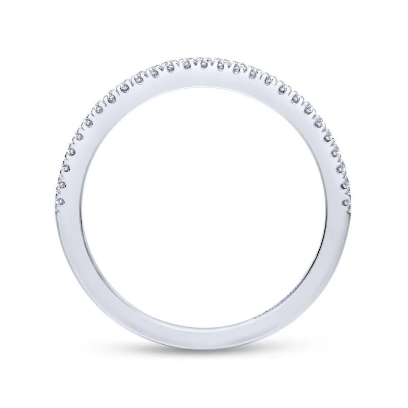 Gabriel & Co. 14k White Gold Contemporary Curved Wedding Band - Image 2