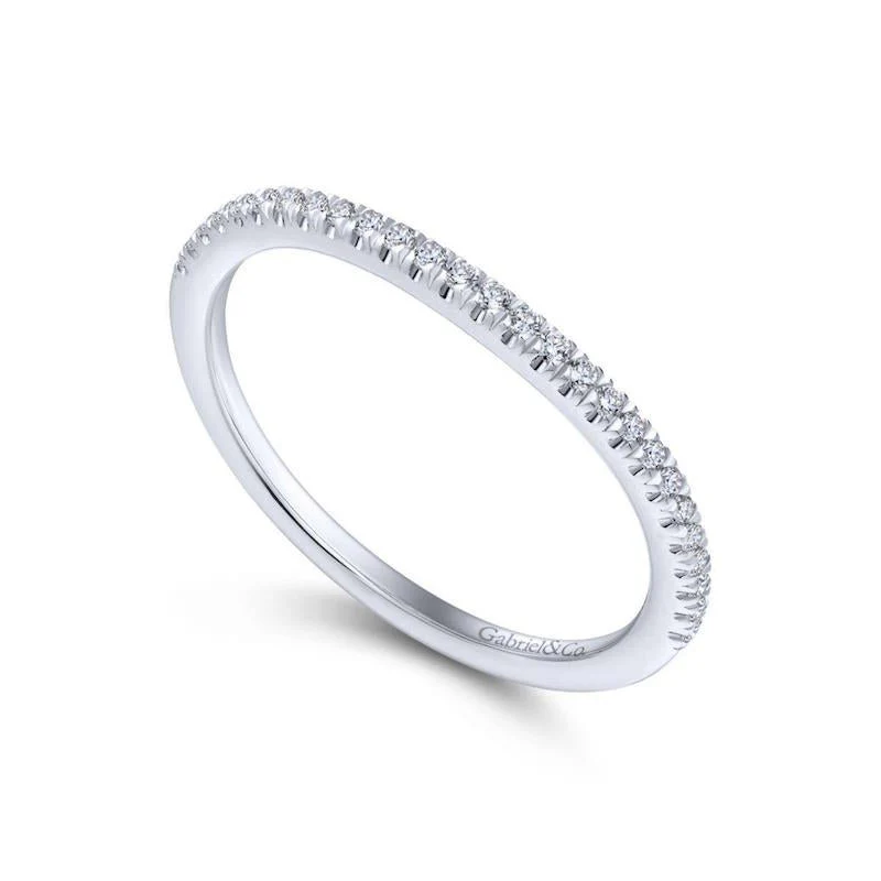 Gabriel & Co. 14k White Gold Contemporary Curved Wedding Band - Image 3