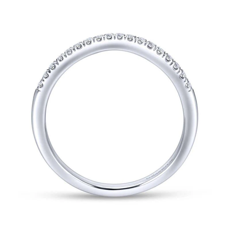 Gabriel & Co. 14k White Gold Contemporary Curved Wedding Band - Image 2