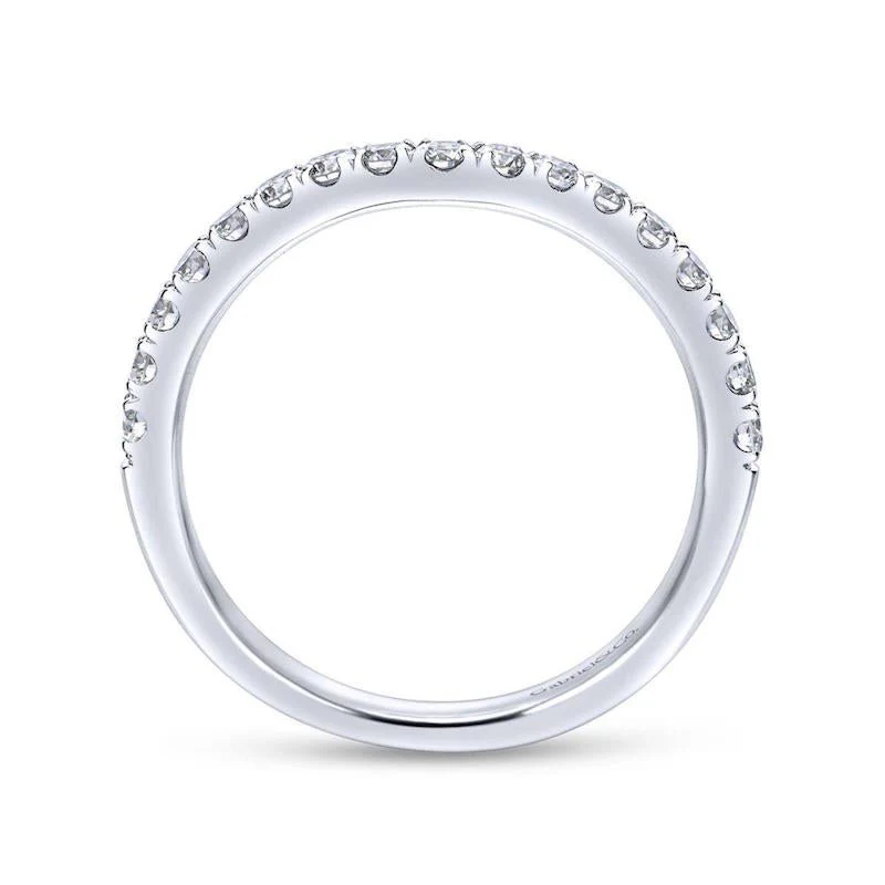 Gabriel & Co. 14k White Gold Contemporary Curved Wedding Band - Image 2