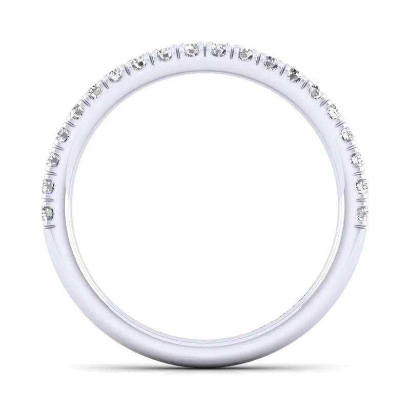 Gabriel & Co. 14k White Gold Contemporary Curved Wedding Band - Image 2