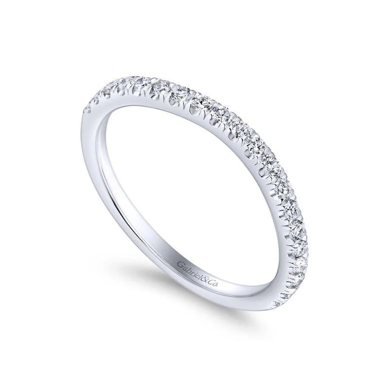 Gabriel & Co. 14k White Gold Contemporary Curved Wedding Band - Image 3