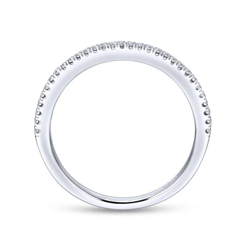Gabriel & Co. 14k White Gold Contemporary Curved Wedding Band - Image 2