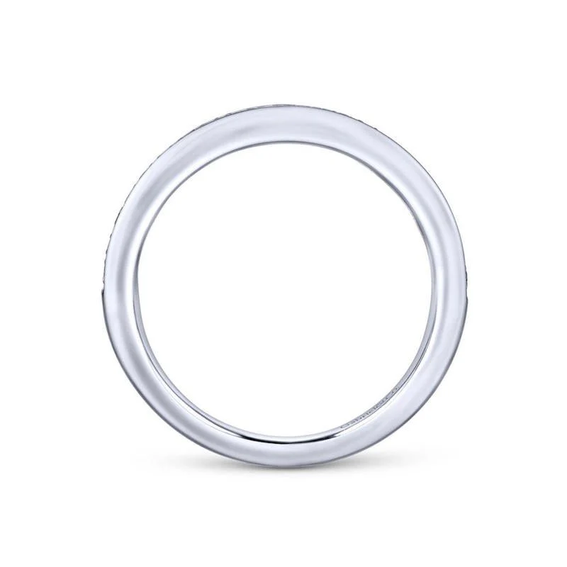 Gabriel & Co. 14k White Gold Contemporary Curved Wedding Band - Image 2