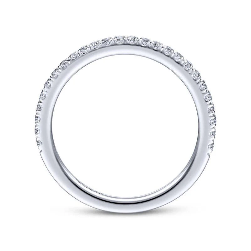 Gabriel & Co. 14k White Gold Contemporary Curved Wedding Band - Image 2