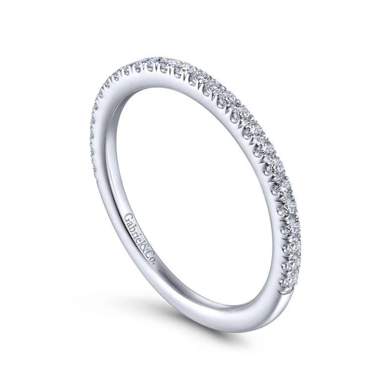 Gabriel & Co. 14k White Gold Contemporary Curved Wedding Band - Image 3