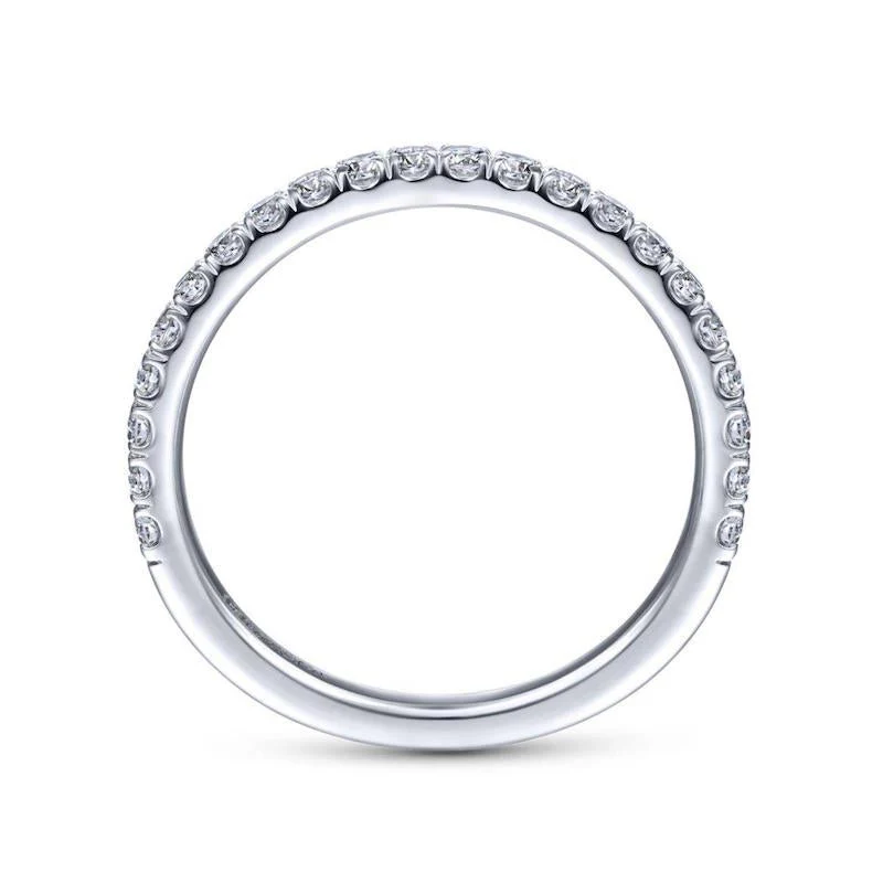 Gabriel & Co. 14k White Gold Contemporary Curved Wedding Band - Image 2