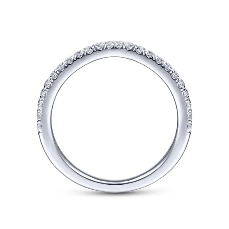 Gabriel & Co. 14k White Gold Contemporary Curved Wedding Band - Image 2