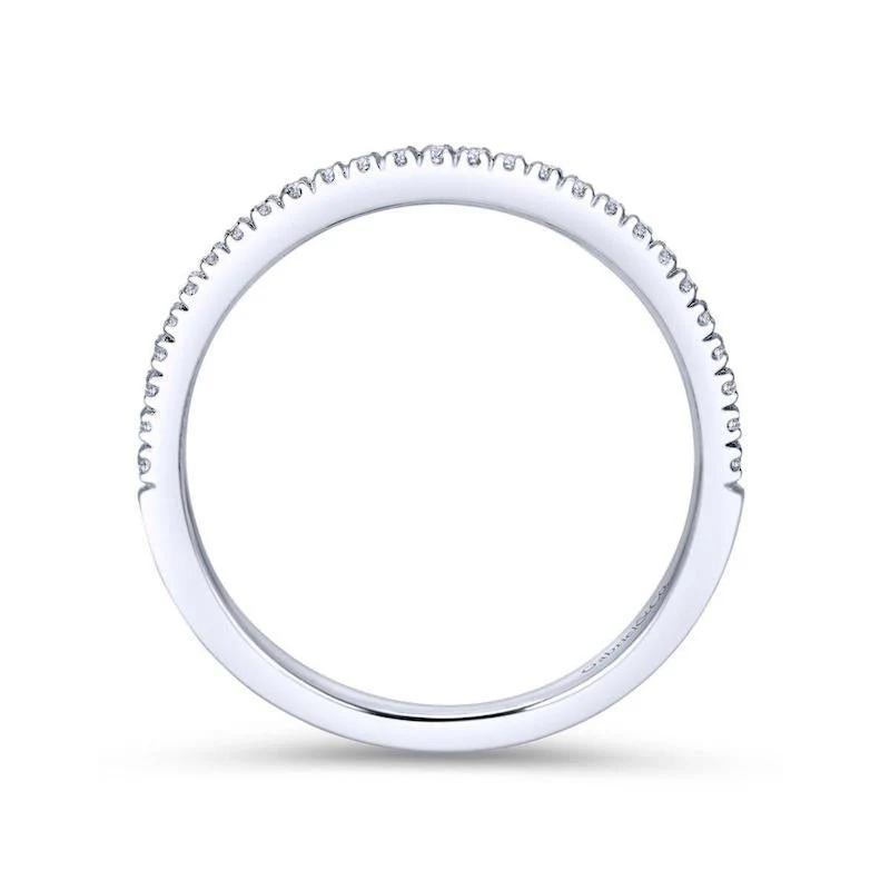 Gabriel & Co. 14k White Gold Contemporary Curved Wedding Band - Image 2