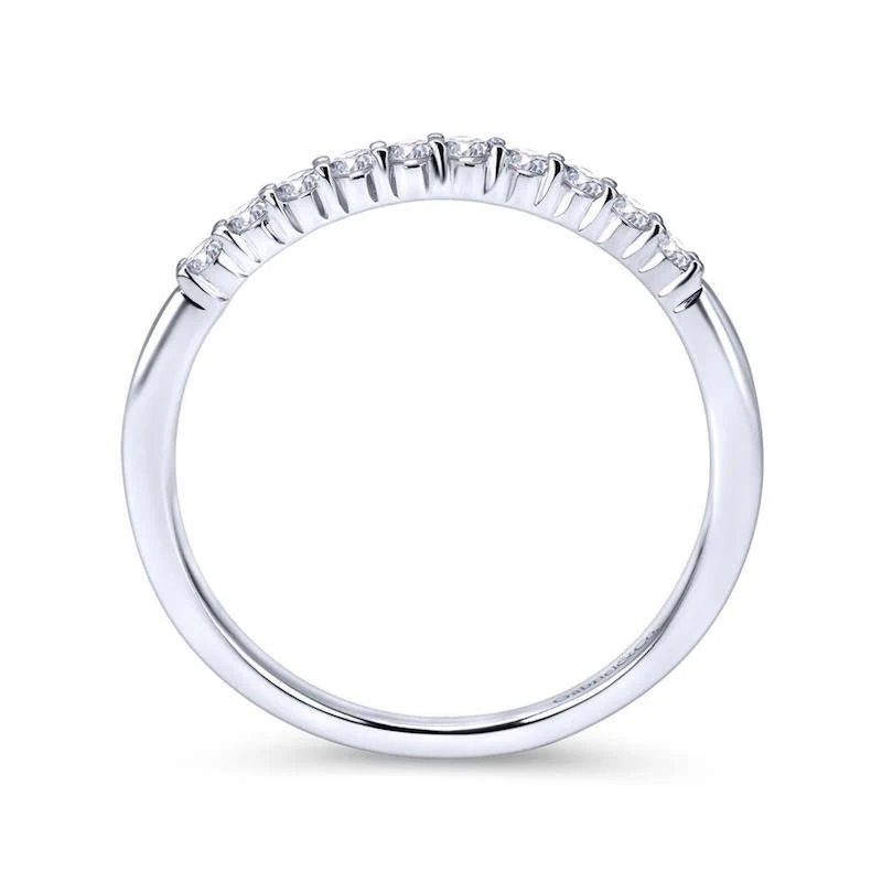Gabriel & Co. 14k White Gold Contemporary Diamond Wedding Band - Image 2