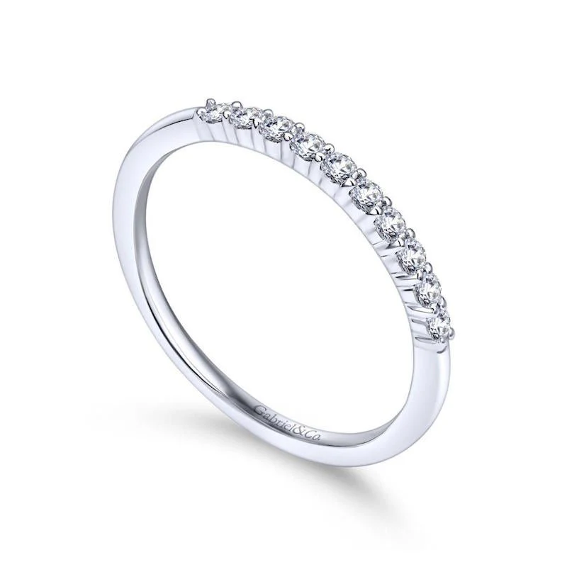Gabriel & Co. 14k White Gold Contemporary Diamond Wedding Band - Image 3