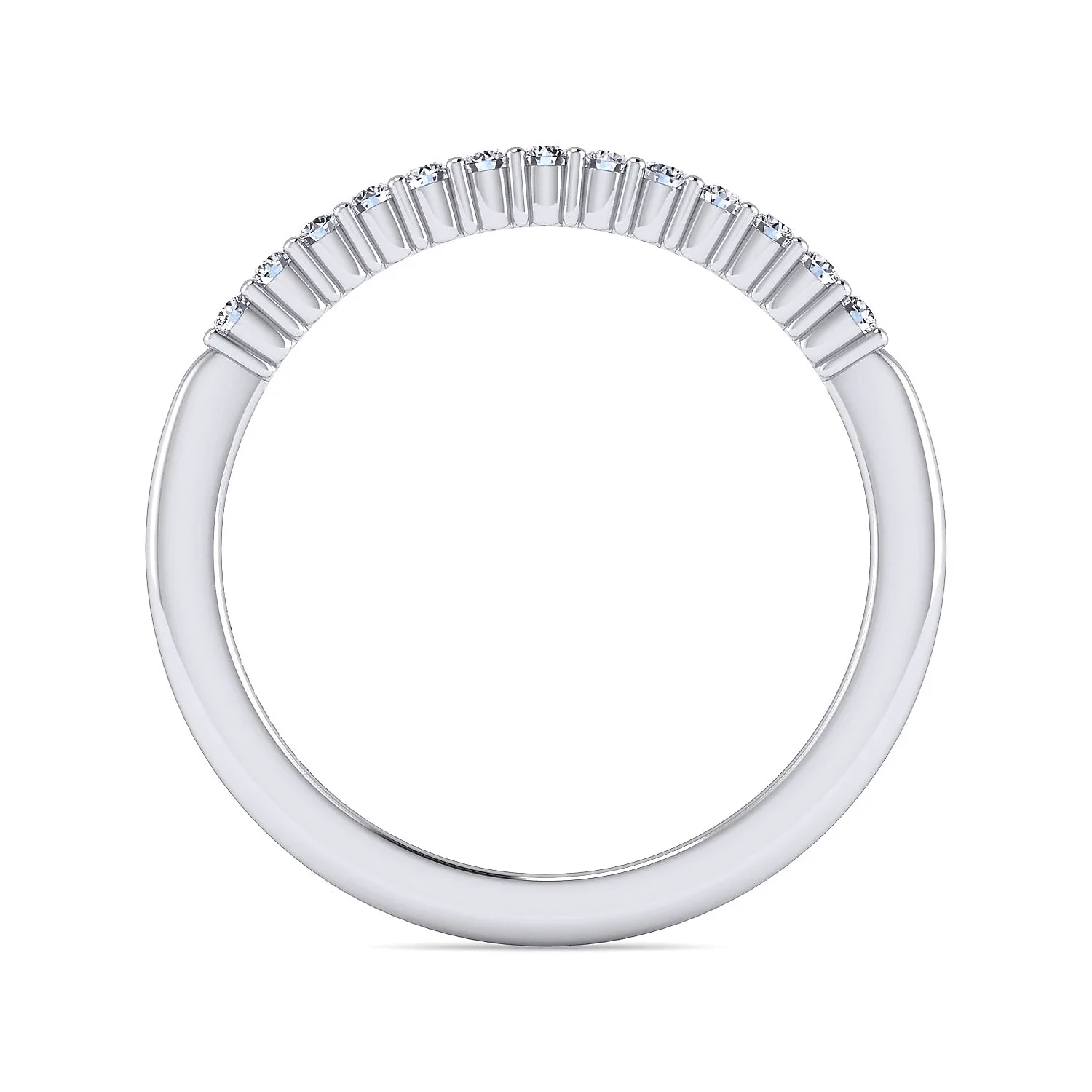 Gabriel & Co. 14k White Gold Contemporary Diamond Wedding Band - Image 2
