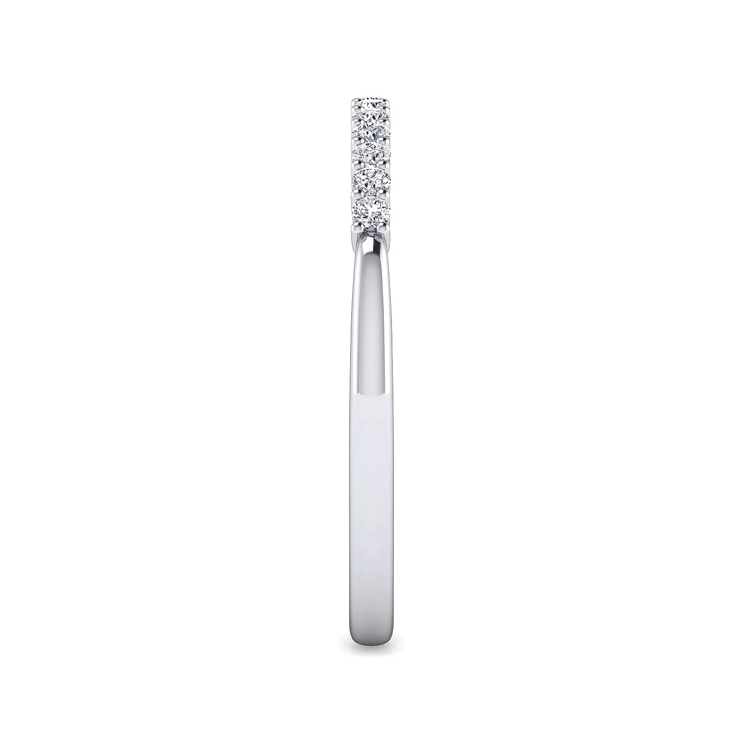 Gabriel & Co. 14k White Gold Contemporary Diamond Wedding Band - Image 4