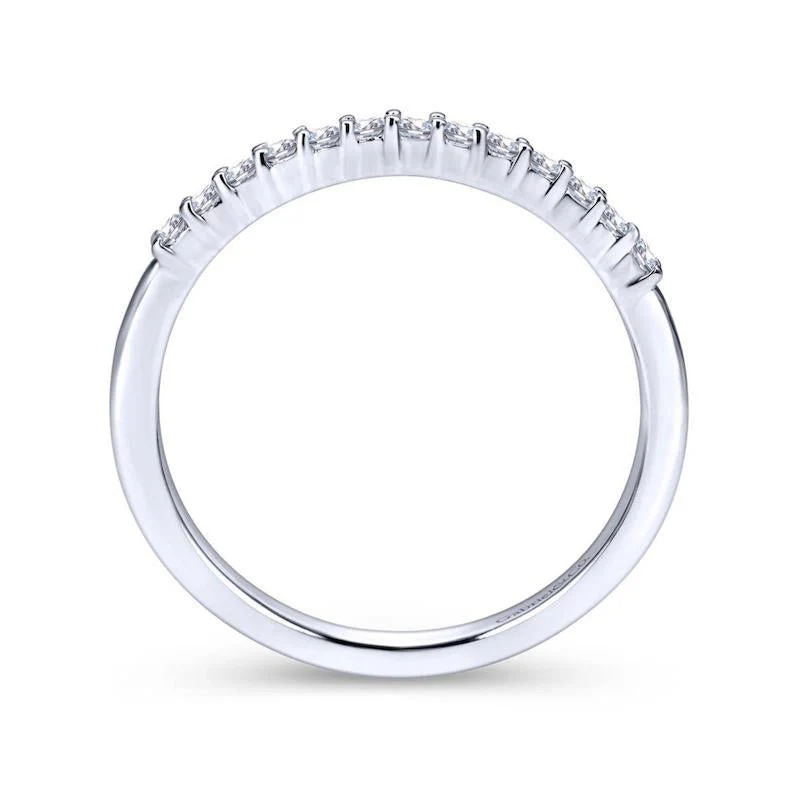 Gabriel & Co. 14k White Gold Contemporary Diamond Wedding Band - Image 2