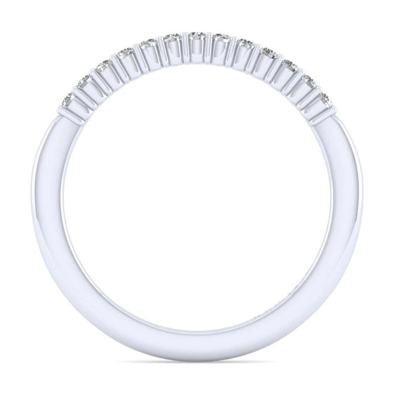 Gabriel & Co. 14k White Gold Contemporary Diamond Wedding Band - Image 2