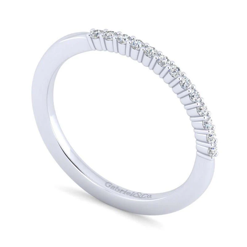 Gabriel & Co. 14k White Gold Contemporary Diamond Wedding Band - Image 3