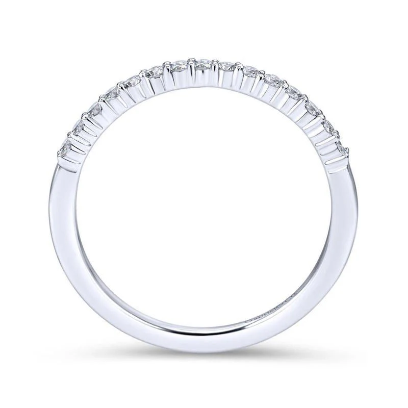 Gabriel & Co. 14k White Gold Contemporary Diamond Wedding Band - Image 2