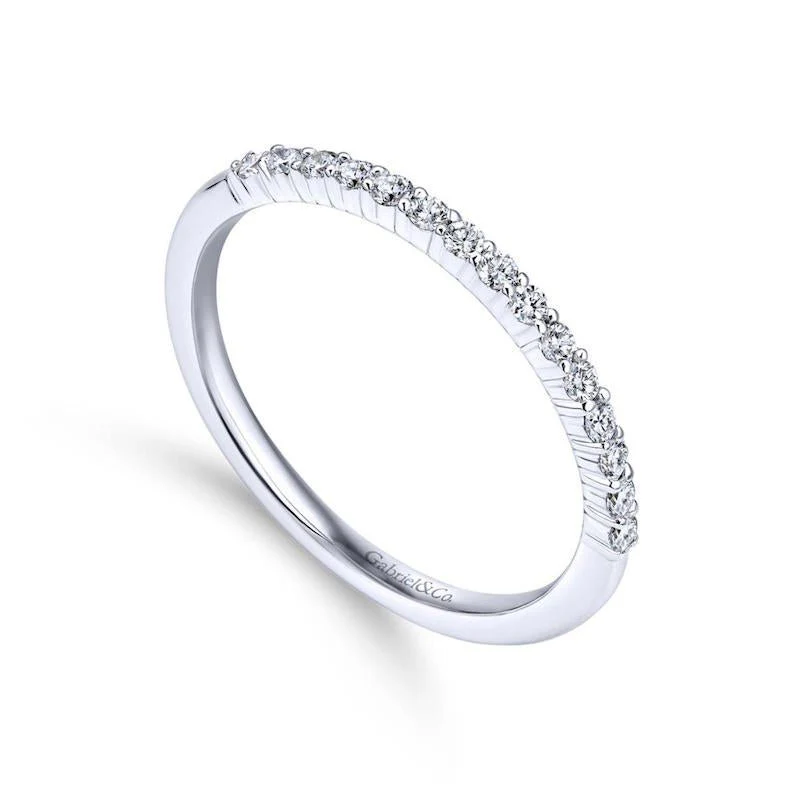 Gabriel & Co. 14k White Gold Contemporary Diamond Wedding Band - Image 3